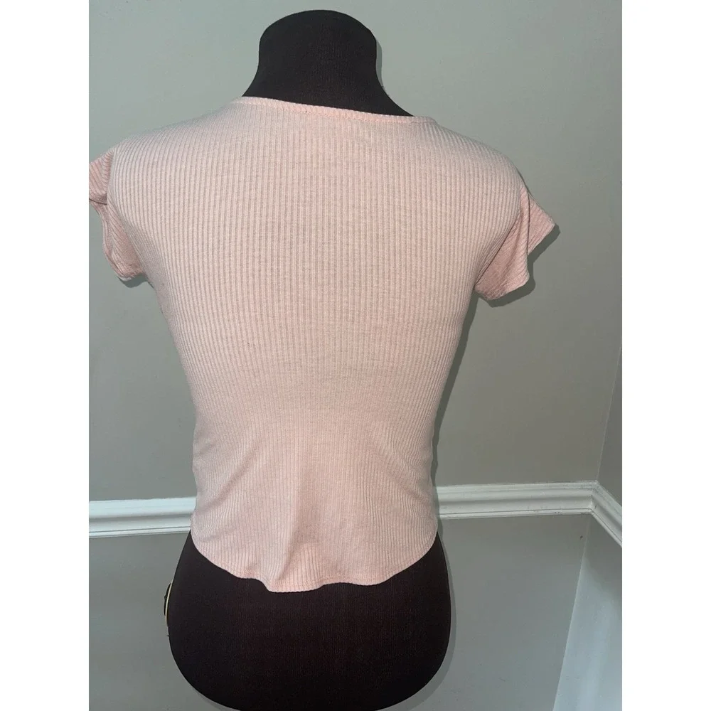 IZ Byer Girl Pink Shirt Tie Bottom Girls Sz‎ S